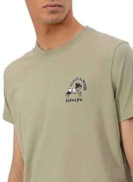 T-shirt El Pulpo Daily Routine verte pour homme.