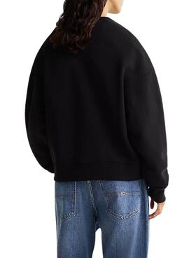 Sweatshirt Tommy Jeans Badge noire pour femme