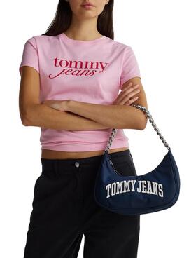 Sac Tommy Jeans Shoulder Chain bleu marine pour femme