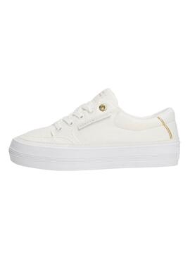 Baskets Tommy Hilfiger Vulc Textile blanches pour femmes