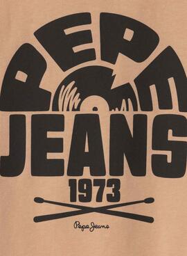 T-shirt Pepe Jeans Griffith orange pour enfant.