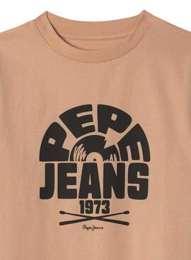 T-shirt Pepe Jeans Griffith orange pour enfant.