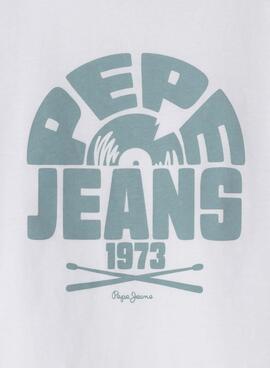 T-shirt Pepe Jeans Griffith blanc pour garçon