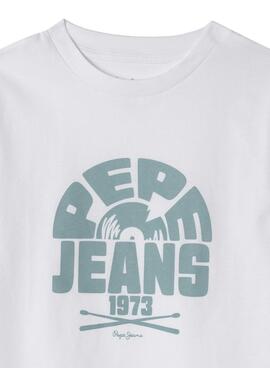 T-shirt Pepe Jeans Griffith blanc pour garçon