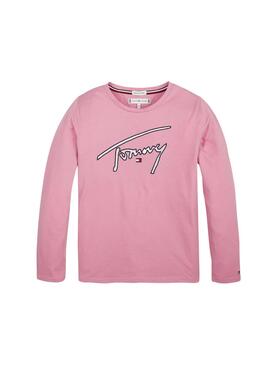 T-Shirt Tommy Hilfiger Signature Rose Pour Fille