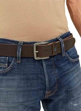 Ceinture Jack and Jones Flag marron pour homme