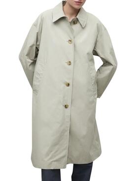 Trench-coat Ecoalf Stong beige pour femme.