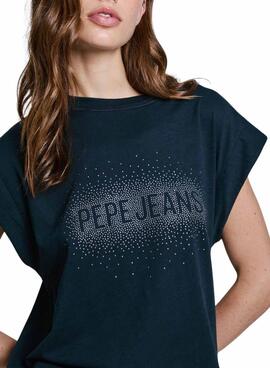 T-shirt Pepe Jeans Rayures bleu marine pour femme.