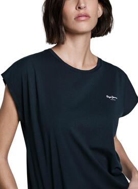 T-shirt Pepe Jeans Blooma bleu marine pour femme