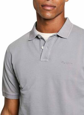 Polo Pepe Jeans New Oliver gris pour homme