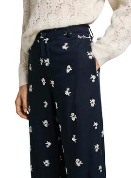 Pantalon Pepe Jeans Genoveva bleu marine pour femme