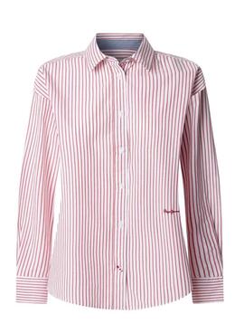Chemise Pepe Jeans Clem rouge et blanc pour femme