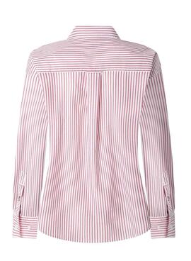 Chemise Pepe Jeans Clem rouge et blanc pour femme