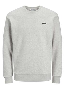 Sweat à capuche Jack and Jones Script blanc pour homme.