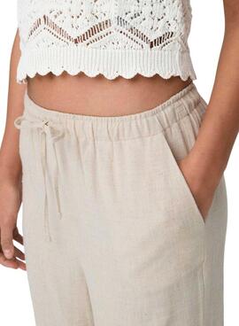 Pantalon Only Siesta beige pour femme.
