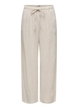 Pantalon Only Siesta beige pour femme.