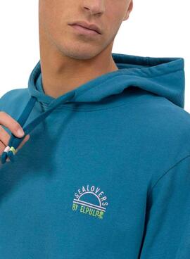 Sweat à capuche El Pulpo Sealovers bleu saphir pour homme