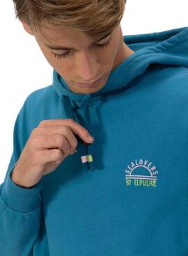 Sweat à capuche El Pulpo Sealovers bleu saphir pour homme
