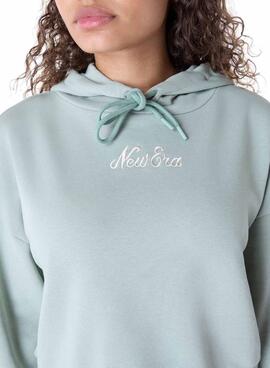 Sweat à capuche New Era Script bleu turquoise pour femme
