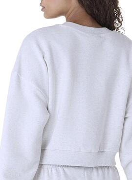 Sweat à capuche New Era Athletics gris pour femme