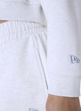 Sweat à capuche New Era Athletics gris pour femme