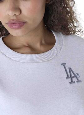 Sweat à capuche New Era Athletics gris pour femme