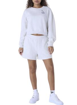 Sweat à capuche New Era Athletics gris pour femme