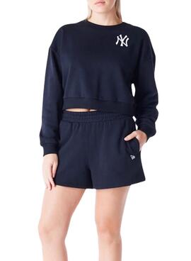Sweat à capuche New Era Yankees noir pour femme