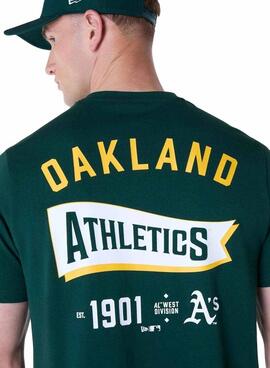 T-shirt New Era Athletics verte pour homme