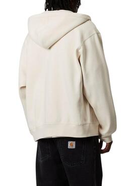 Sweat à capuche Carhartt Zip beige pour homme