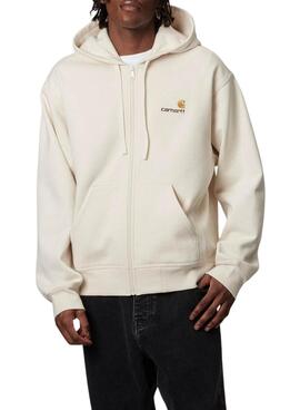Sweat à capuche Carhartt Zip beige pour homme