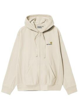 Sweat à capuche Carhartt Zip beige pour homme