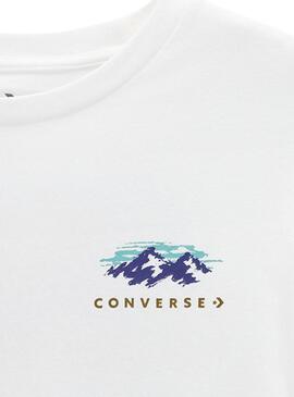 T-shirt Converse Abstract Mountain blanc pour homme
