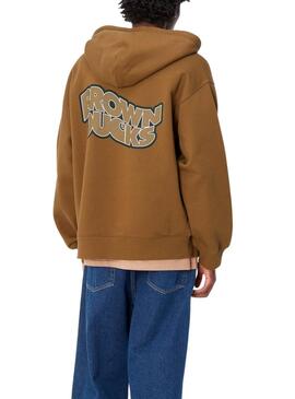 Sweat-shirt Carhartt Ducks chameau avec fermeture éclair pour homme