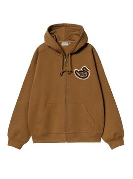 Sweat-shirt Carhartt Ducks chameau avec fermeture éclair pour homme