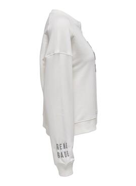 Sweat à capuche Only Abigail beige pour femme.
