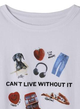 T-shirt Pepe Jeans Cyndi blanc pour fille