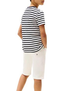 T-shirt Tommy Hilfiger à rayures marine et blanc