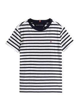 T-shirt Tommy Hilfiger à rayures marine et blanc
