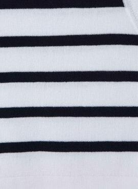Top Pepe Jeans Iris bleu et blanc pour fille