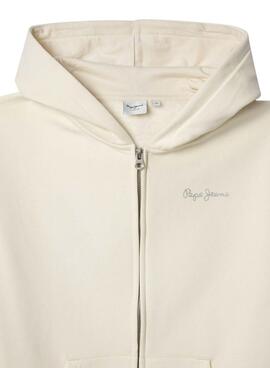 Sweat Pepe Jeans Julia beige pour fille