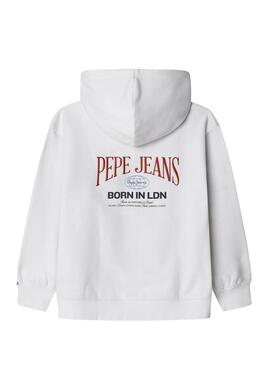 Sweat à capuche Pepe Jeans Jackson blanc pour enfant