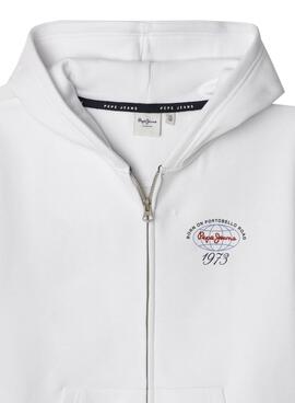Sweat à capuche Pepe Jeans Jackson blanc pour enfant