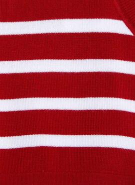 Top Pepe Jeans Iris rouge et blanc pour fille