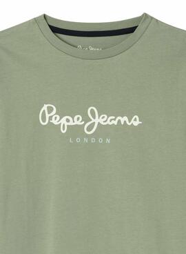 T-shirt Pepe Jeans New Art vert pour garçon