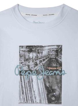 T-Shirt Pepe Jeans Wilbert blanc pour garçon