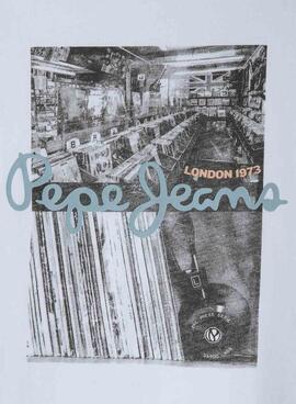 T-Shirt Pepe Jeans Wilbert blanc pour garçon