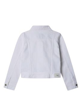Veste en jean blanc Pepe Jeans pour fille