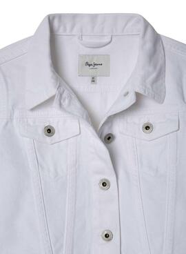 Veste en jean blanc Pepe Jeans pour fille