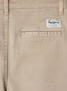 Bermudes Pepe Jeans beige chino pour enfant